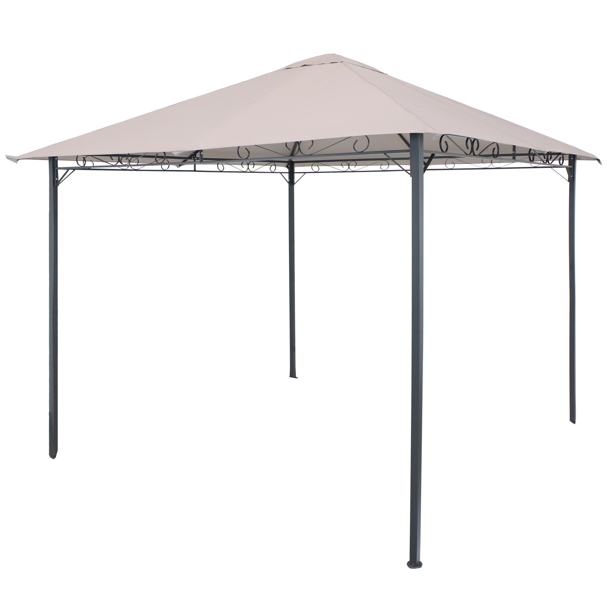 Sunnydaze Decor, 10x10 Steel Gazebo with Weather-Resistant Top, Color Gray, Shape Square, Frame Material Steel, Model# CRE-705
